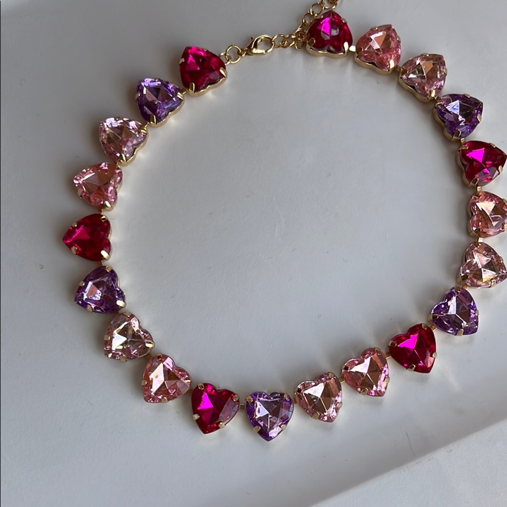 Heart-Shaped Pink and Purple Necklace - Picture 5 of 11
